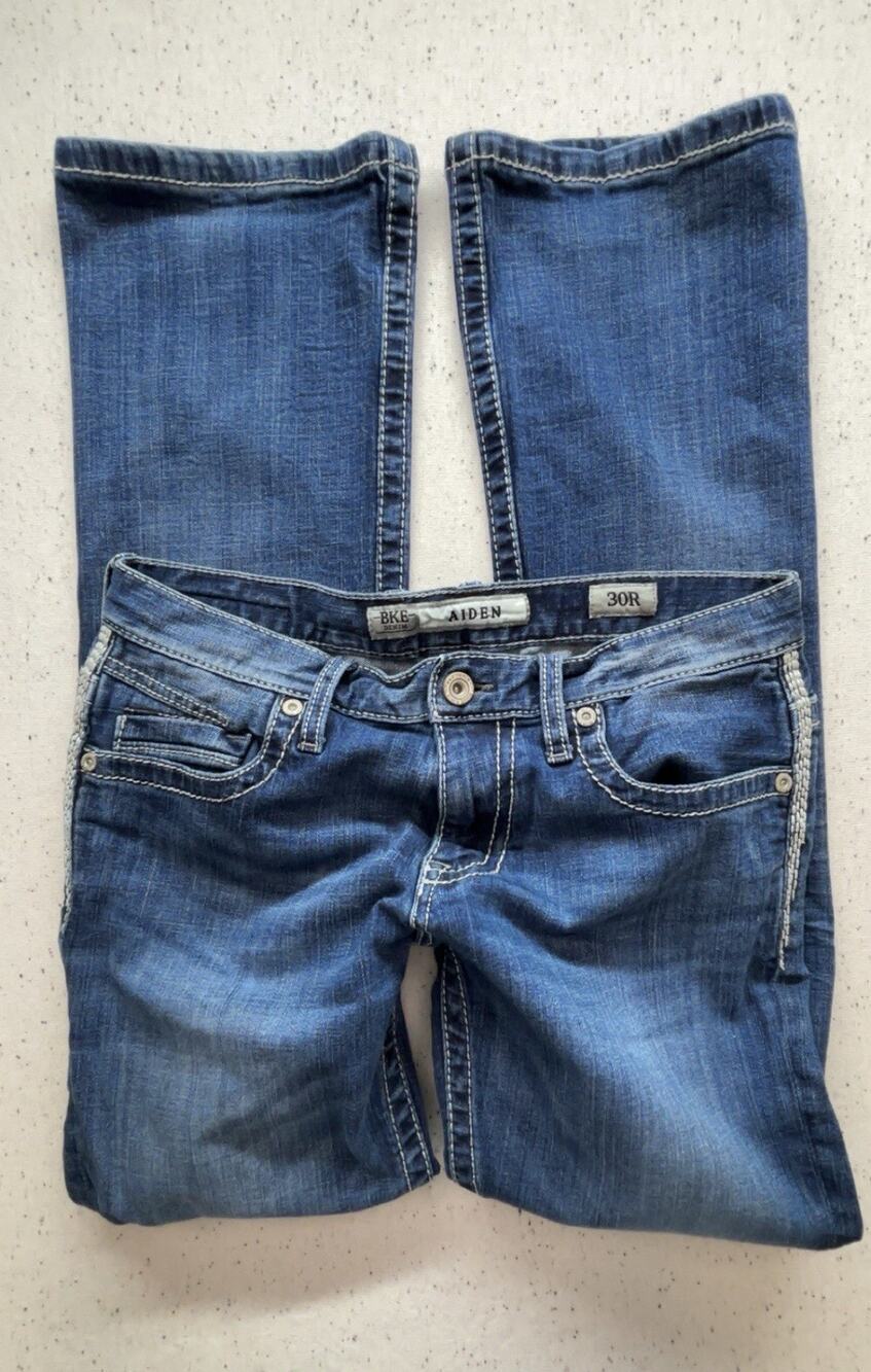 Buckle BKE Aiden Men’s Slim Bootcut Jeans Size 30R 30x32 Blue Stretch $76